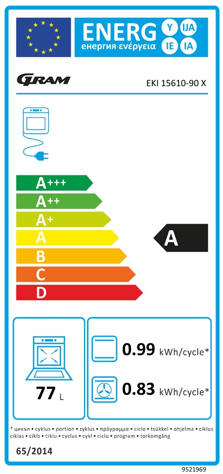 Energimärkning för Gram - EKI 15610-90 X - Rostfri